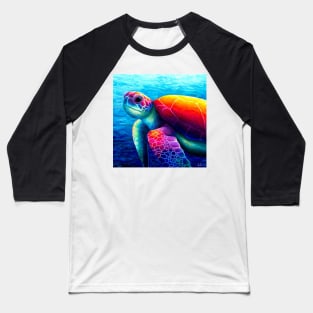 Underwater sea turtle artwork Baseball T-Shirt